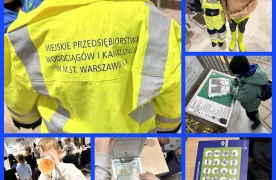 Kolaż zdjęć uczniów z warsztatów warszawskich wodociągów