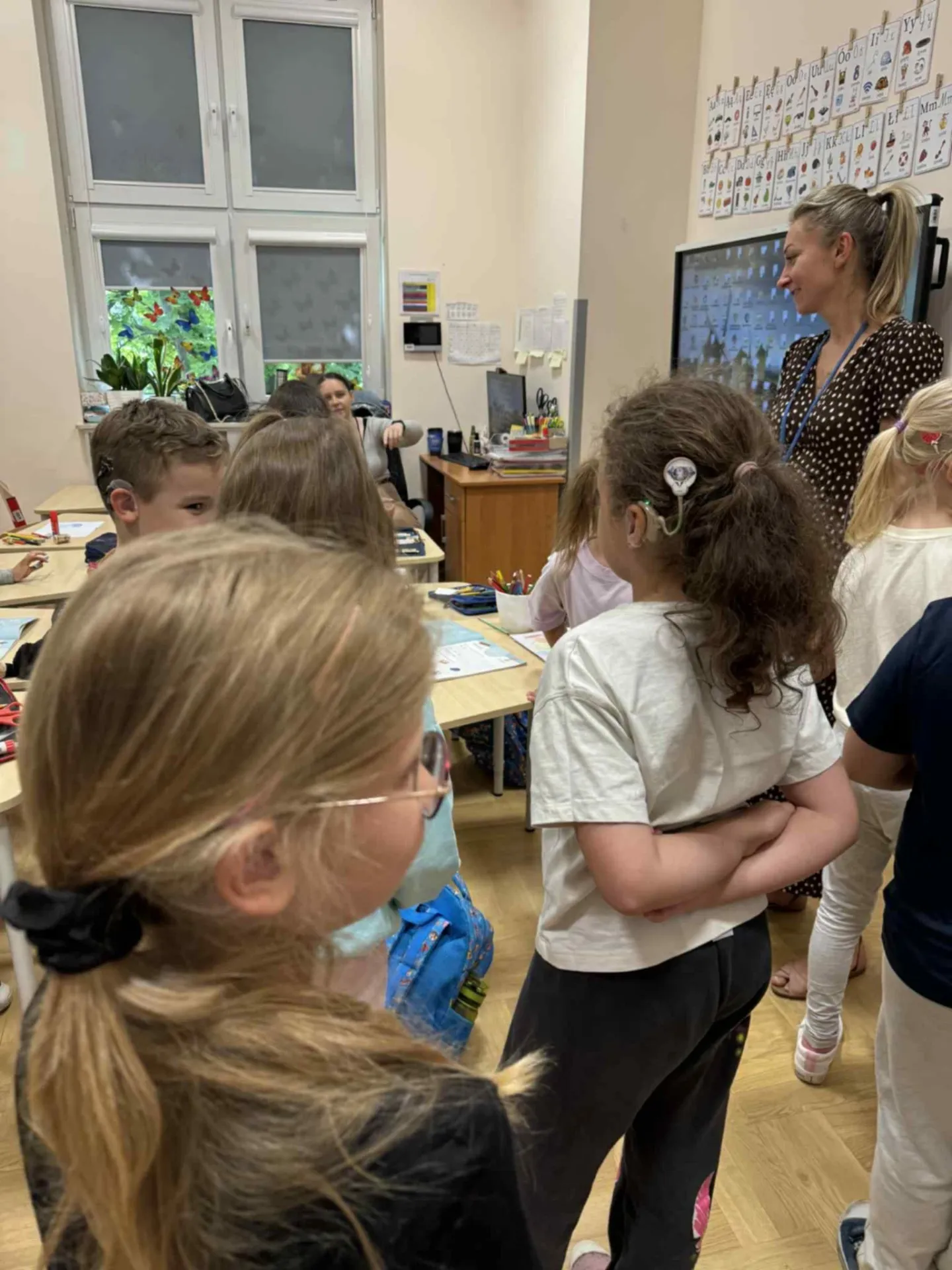 Wizyta dzieci z zerówki w szkole.