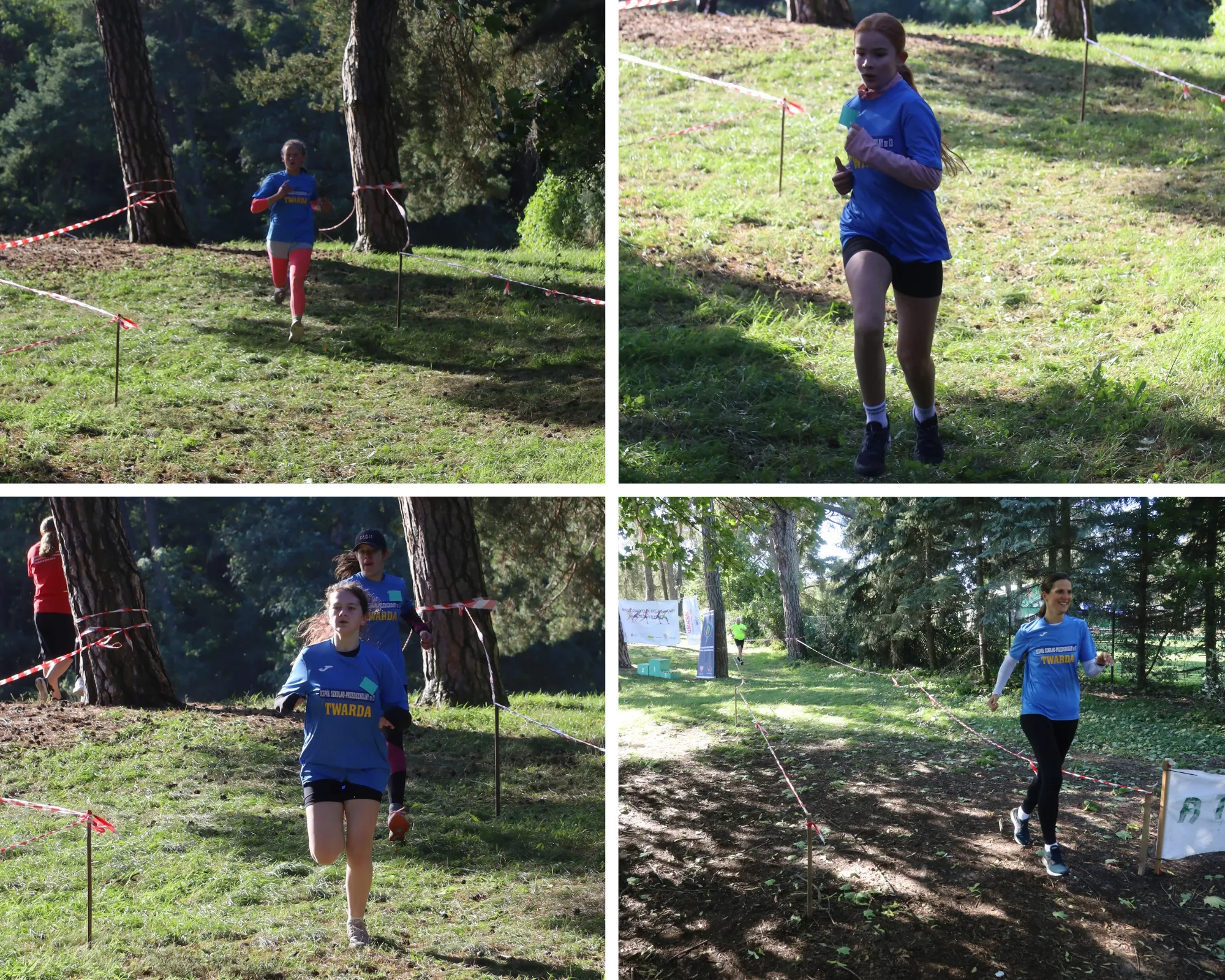 Kolaż zdjęć z biegów przełajowych