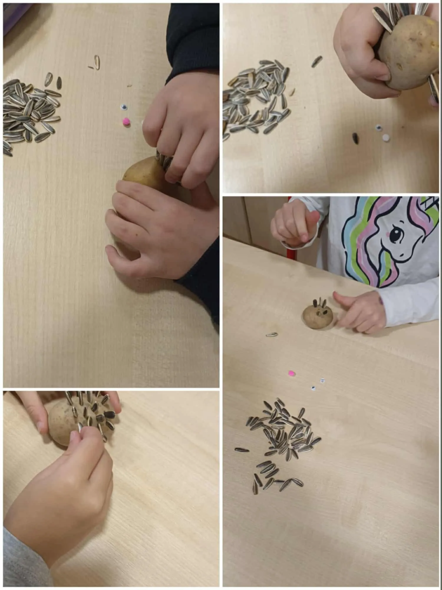 Robienie jeży z ziemniaka