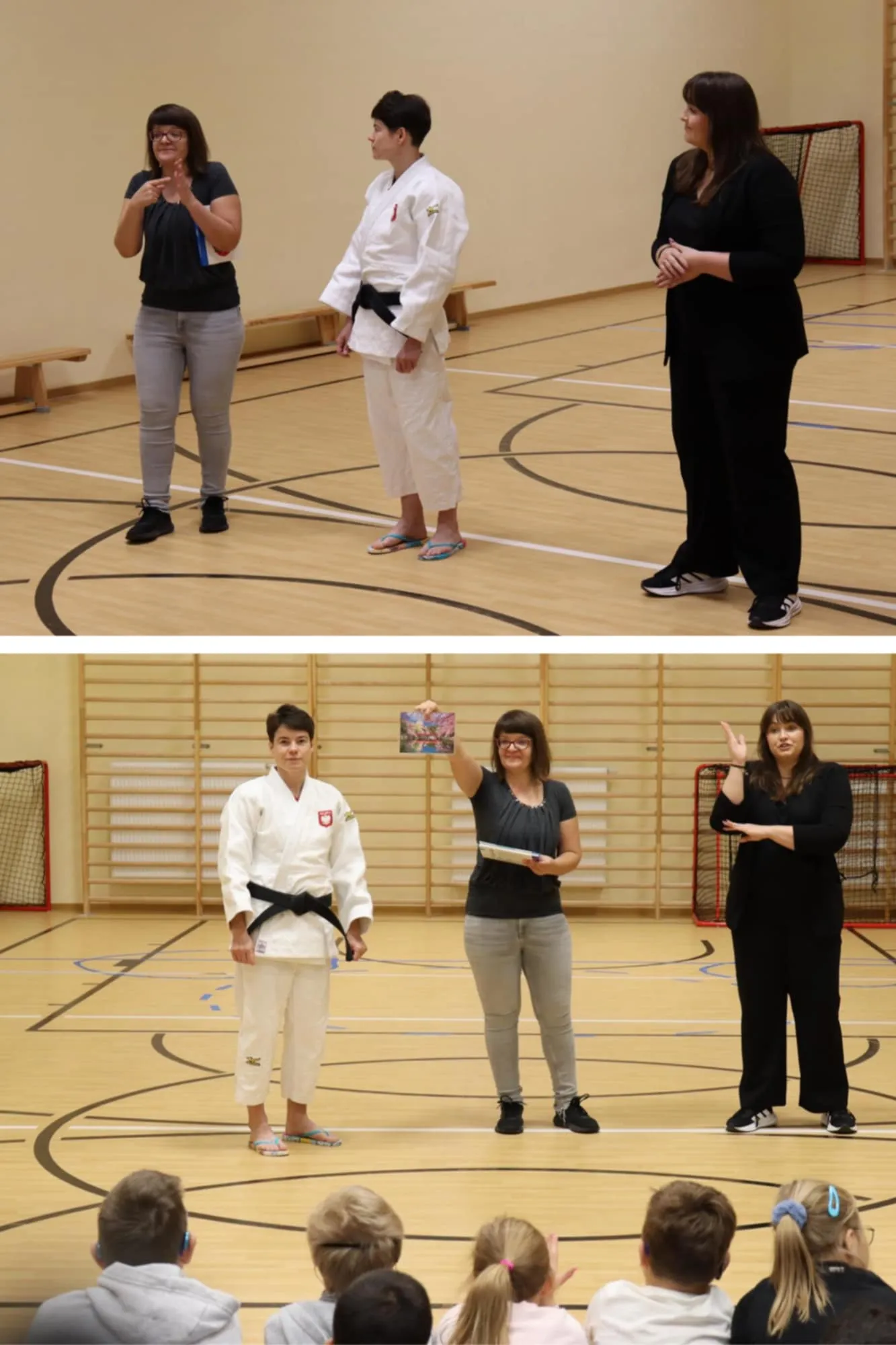 Instruktorka judo z tłumaczami PJM