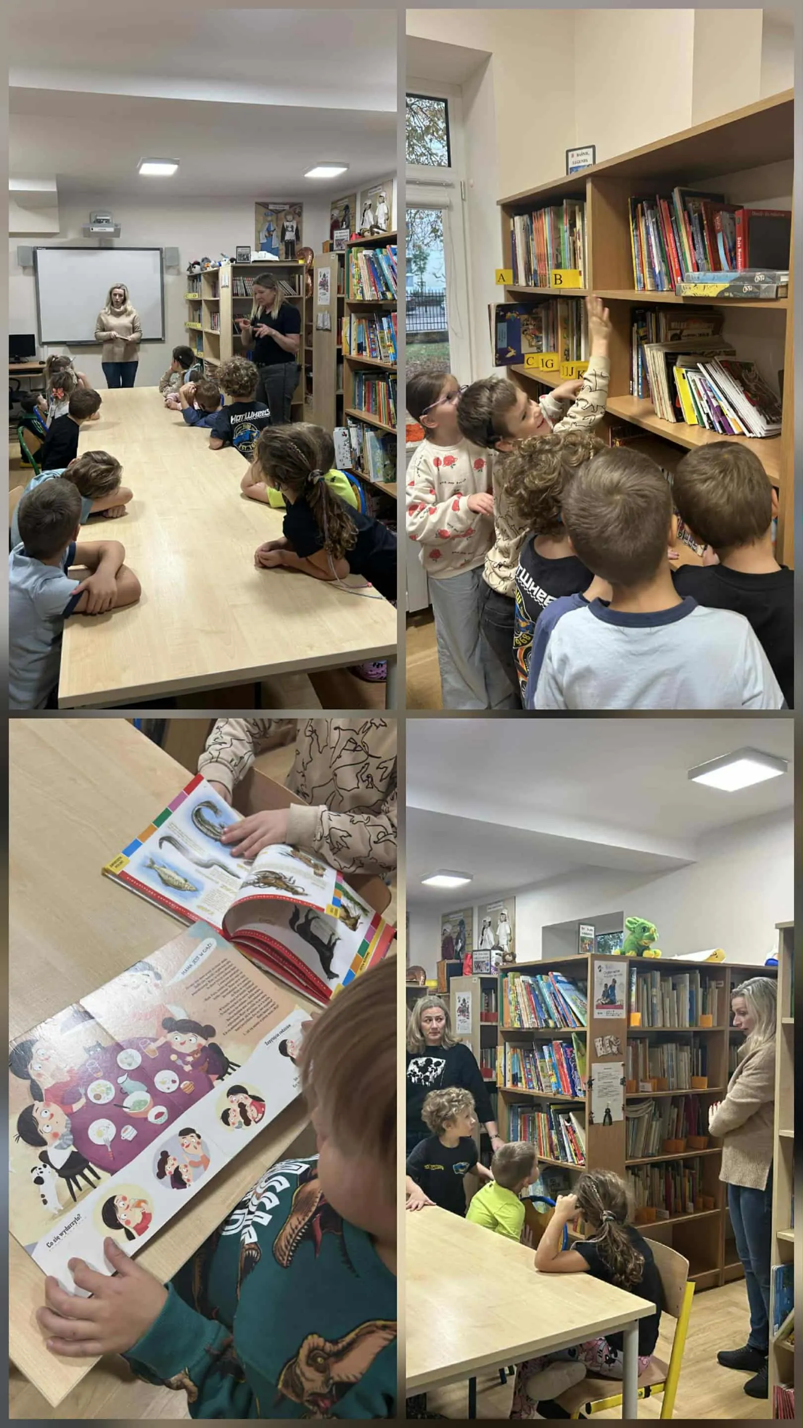 Przedszkolaki w bibliotece szkolnej