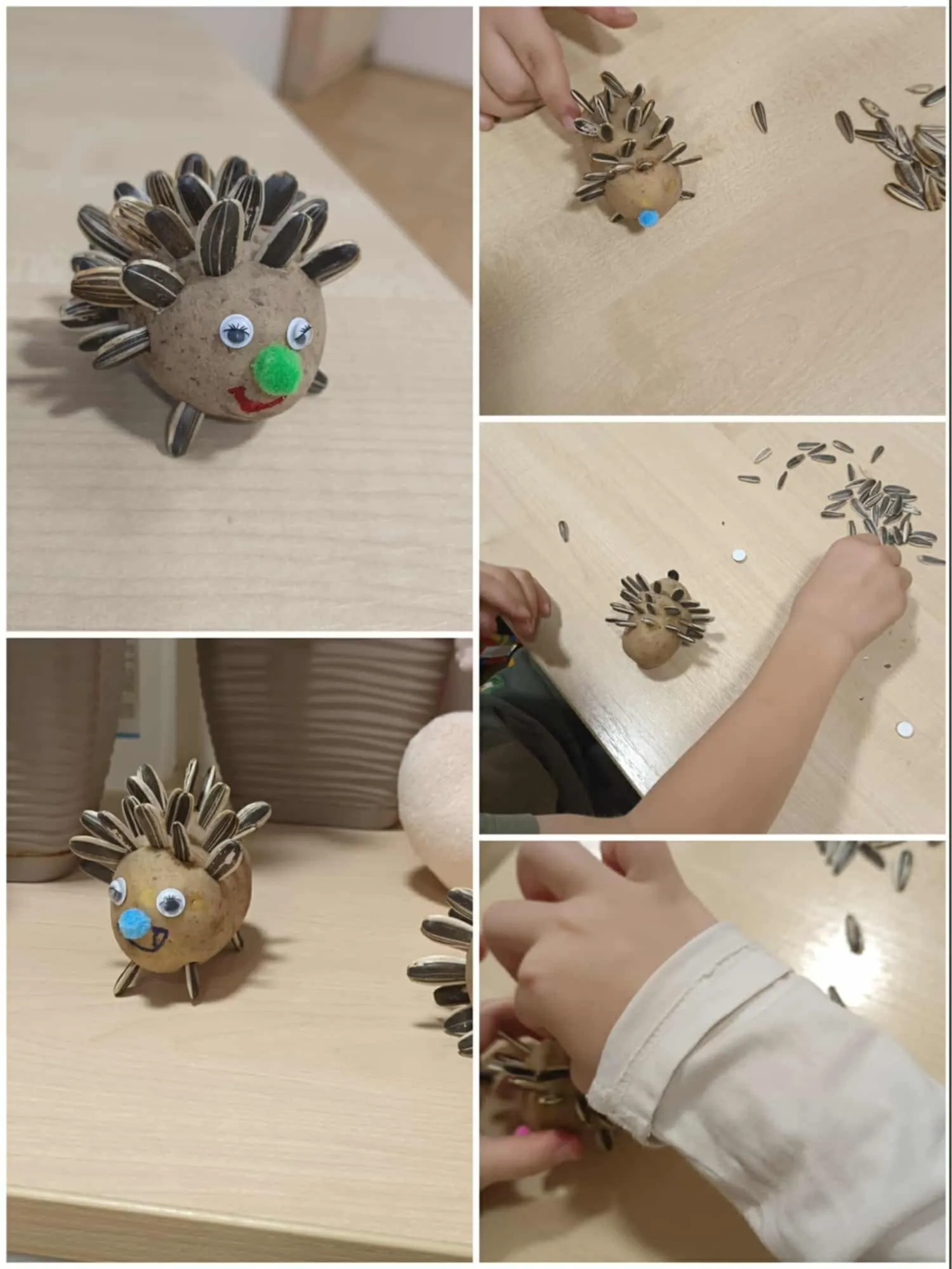 Robienie jeży z ziemniaka