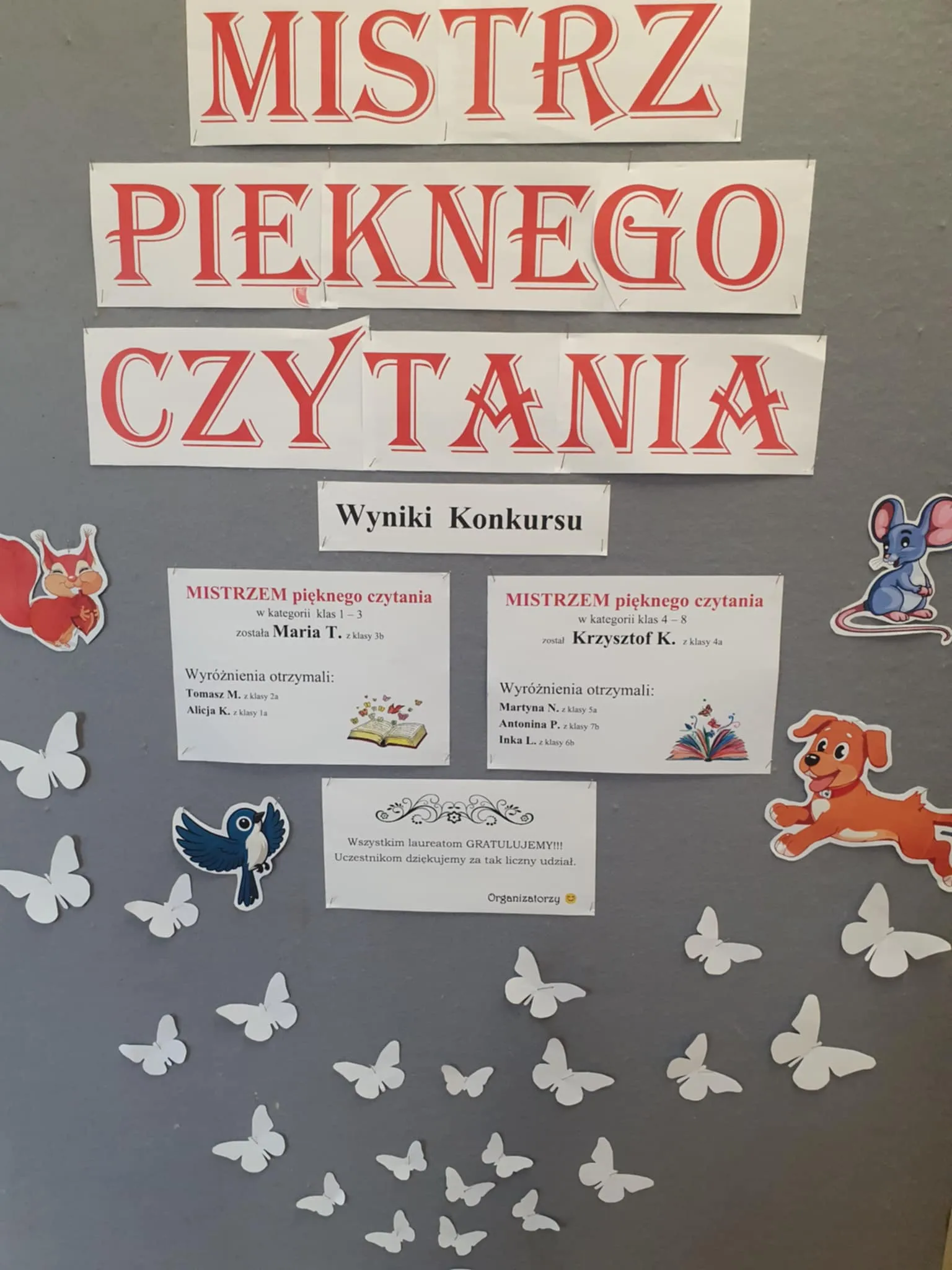 Tablica mistrza konkursu pięknego czytania 