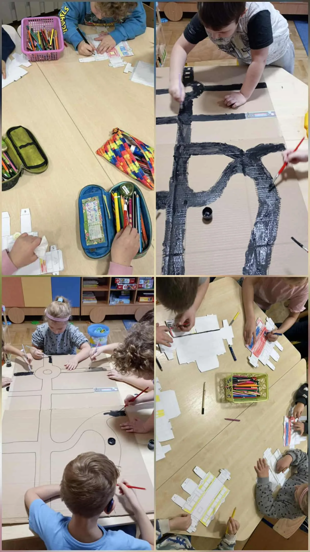 Makieta Warszawy z ulicami, pasami, sygnalizacją i autobusami