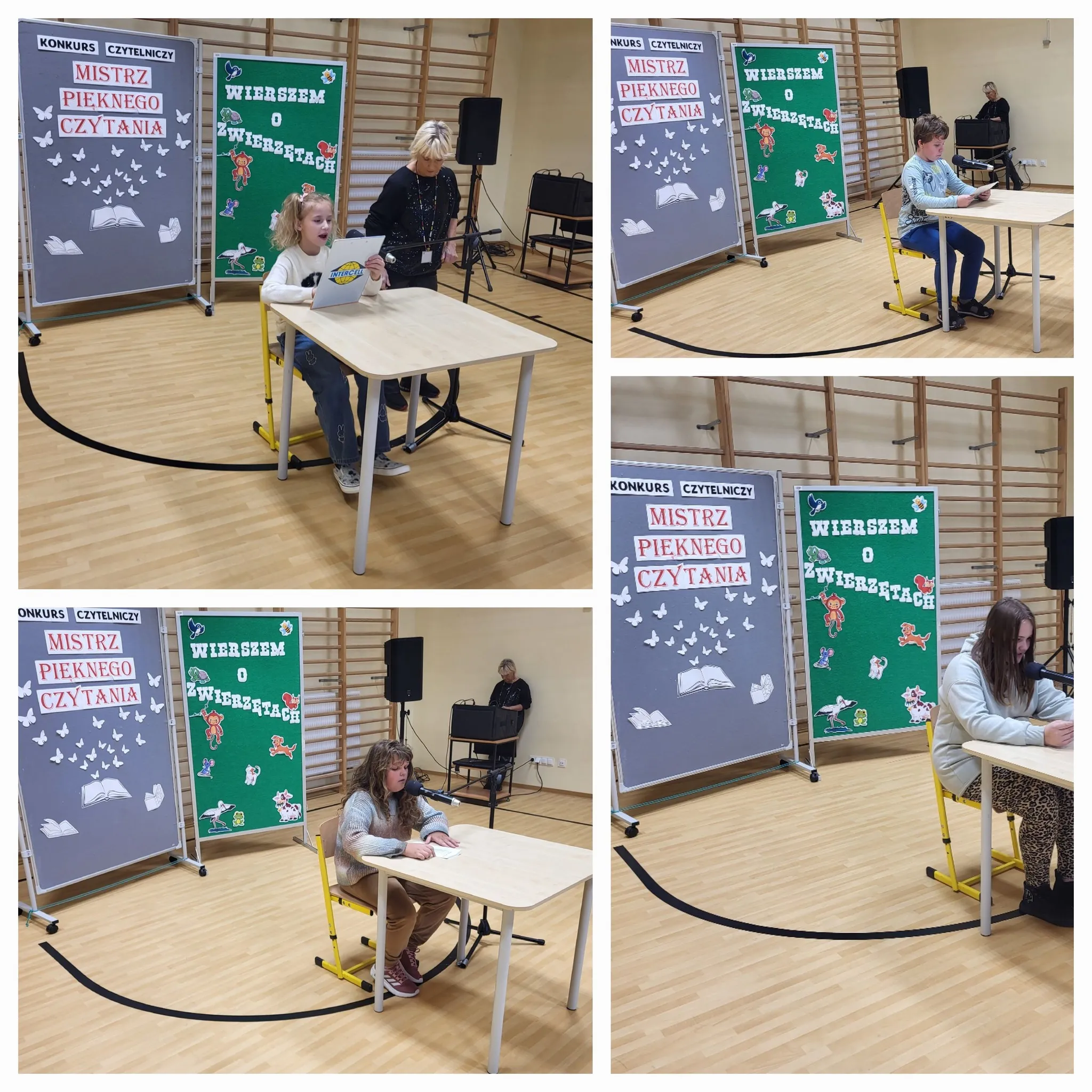 uczniowie występujący w konkursie - kolaż zdjęć