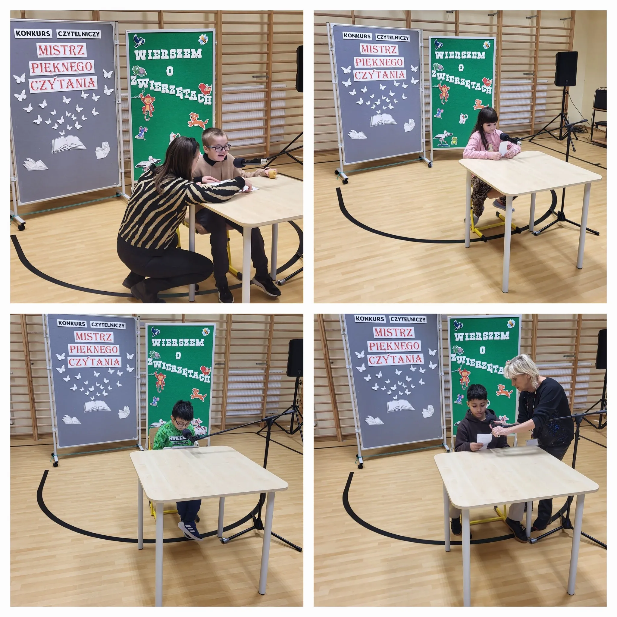 uczniowie występujący w konkursie - kolaż zdjęć