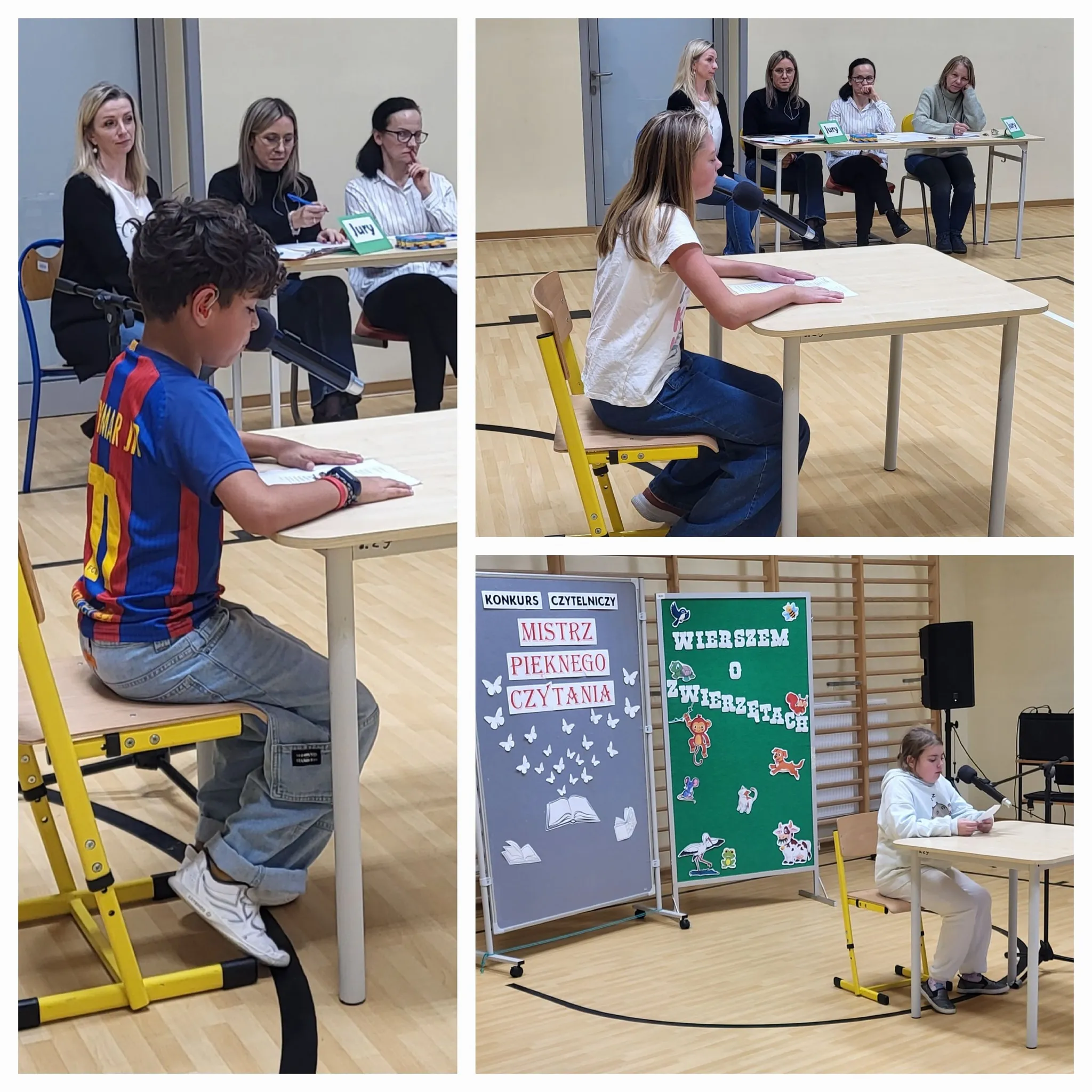 uczniowie występujący w konkursie - kolaż zdjęć