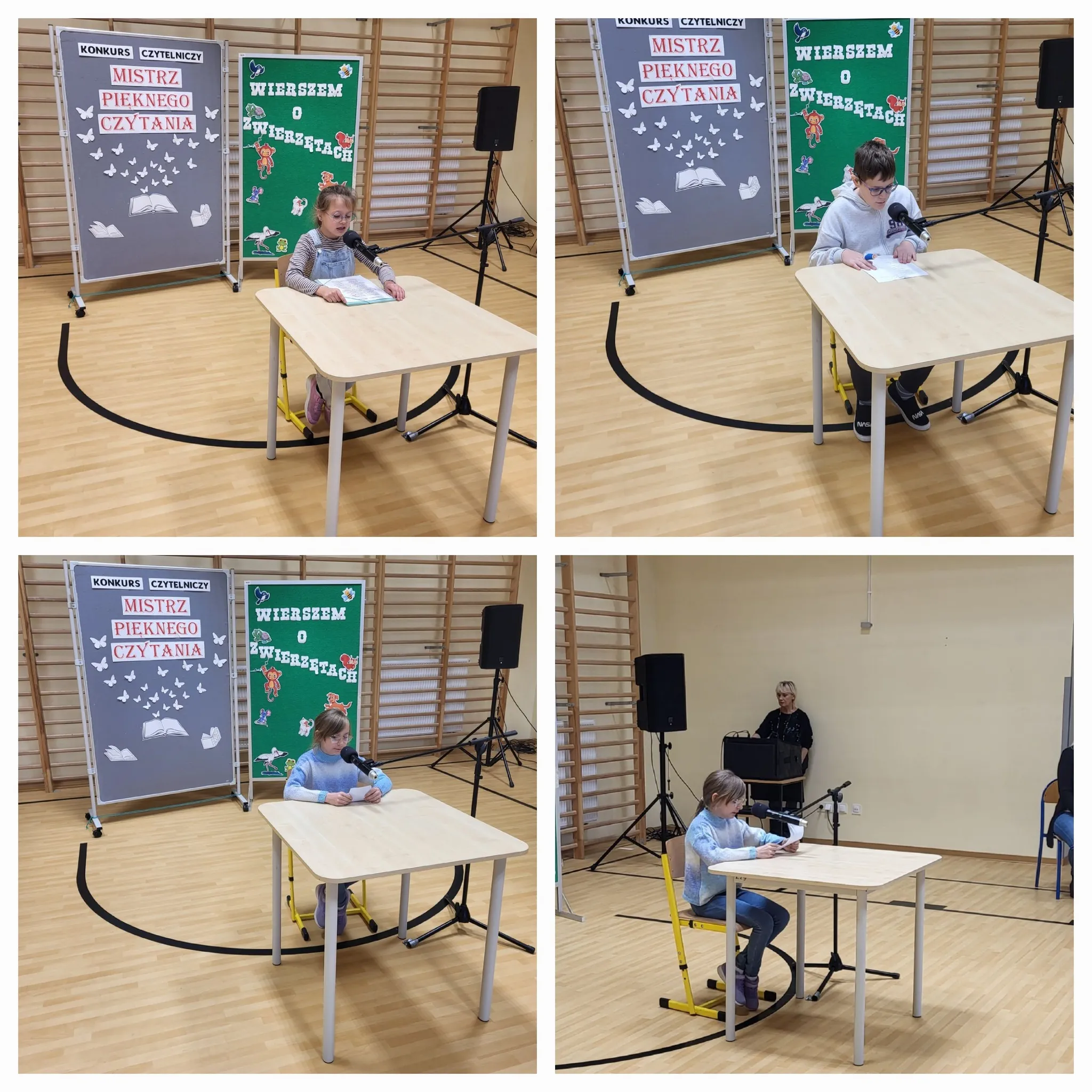 uczniowie występujący w konkursie - kolaż zdjęć