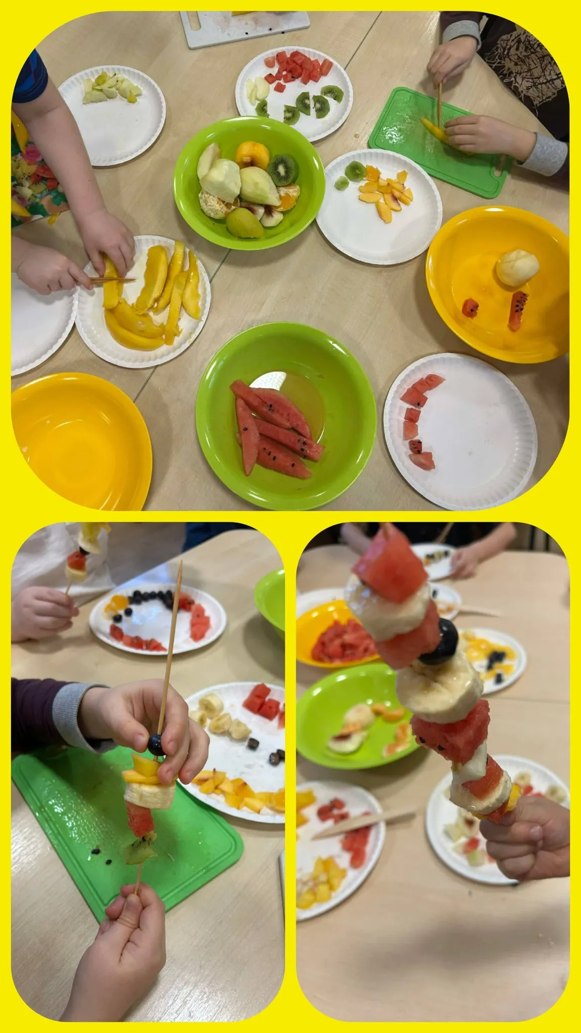 kolaż zdjęć posiłku przygotowanego przez dzieci