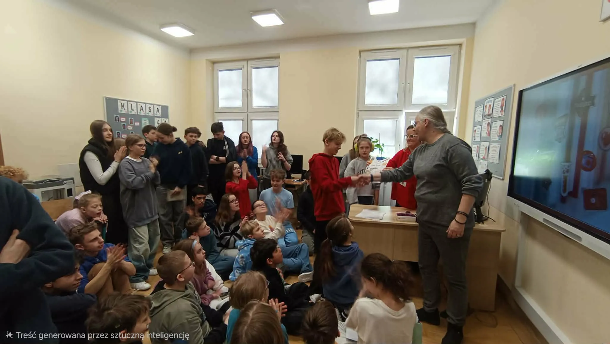 wręczenie nagród uczniom przez nauczycieli